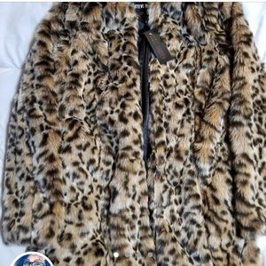 Steve Madden faux leopard coat